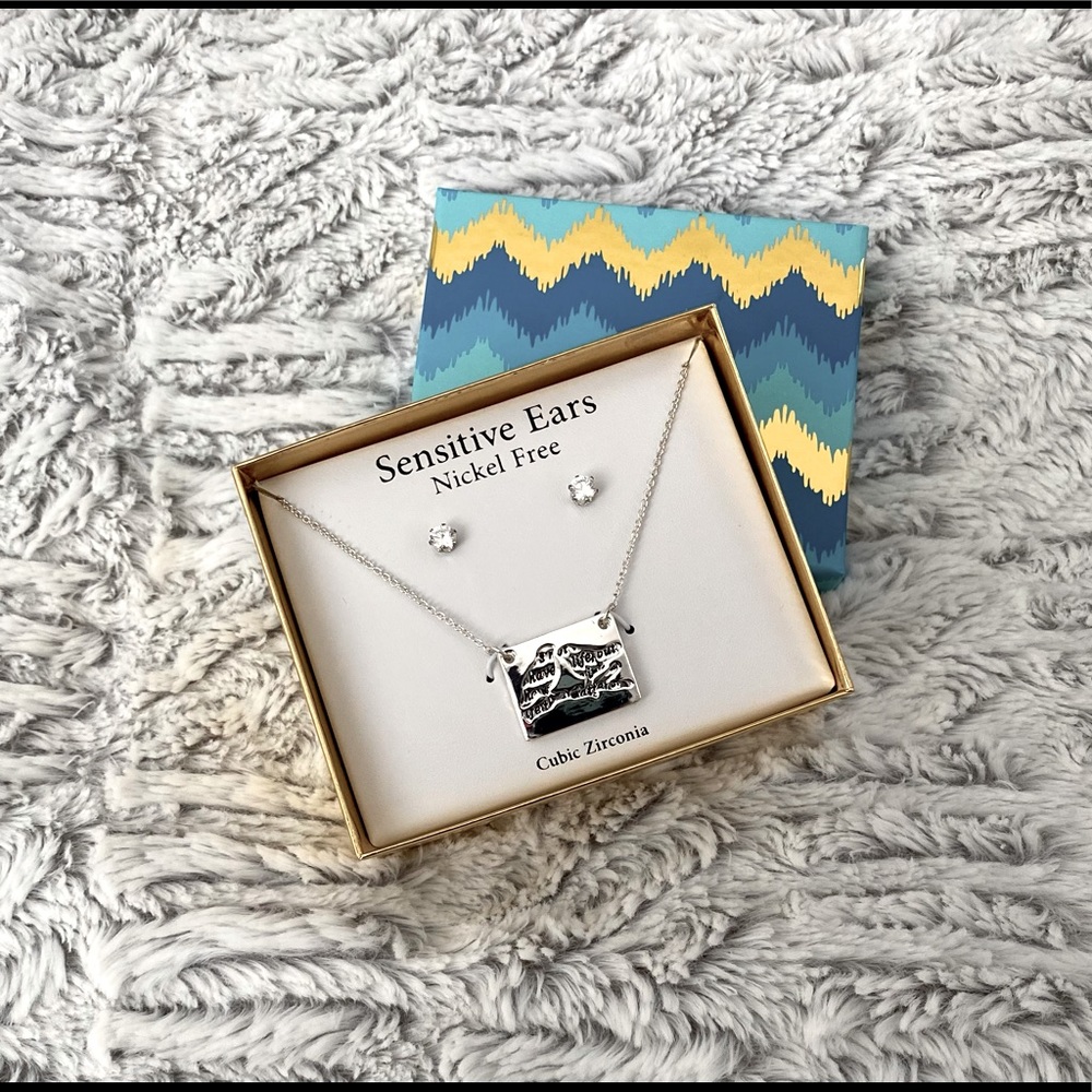 Cubic Zirconia Earring & Necklace Set